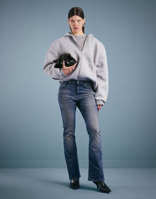 ASOS DESIGN – Vintagetvättade bootcut-jeans 