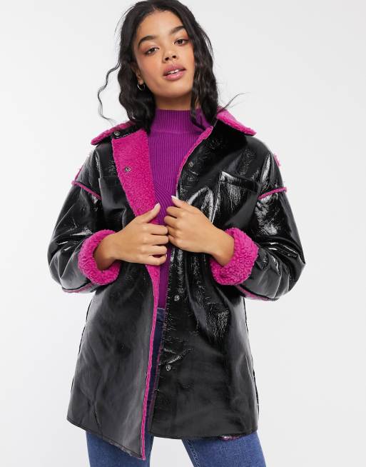 Asos vinyl jacket sale