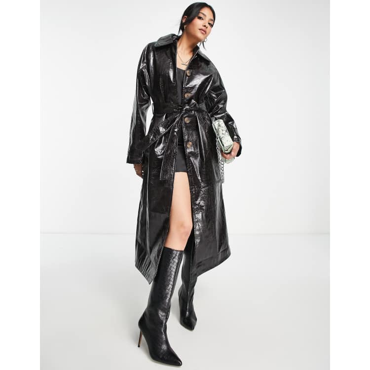 Trench vinyl noir brillant new arrivals