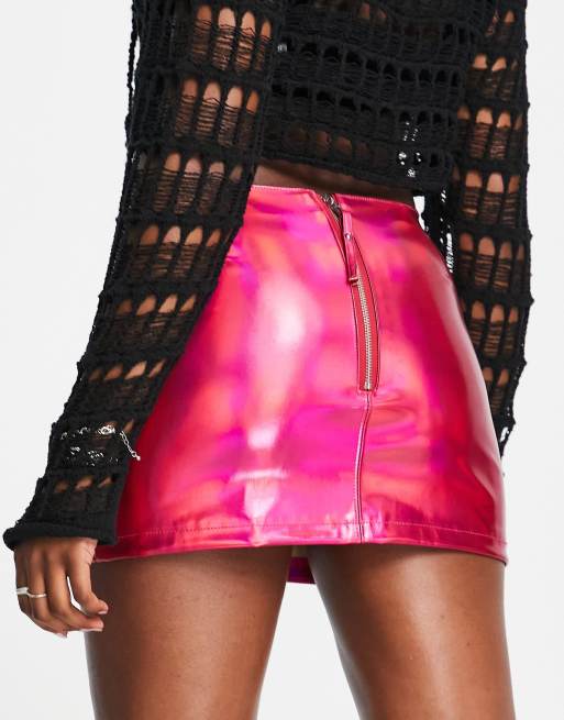 Pink pvc skirt asos sale