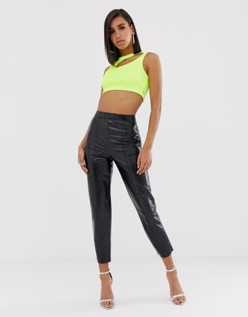 ASOS DESIGN vinyl slim pants