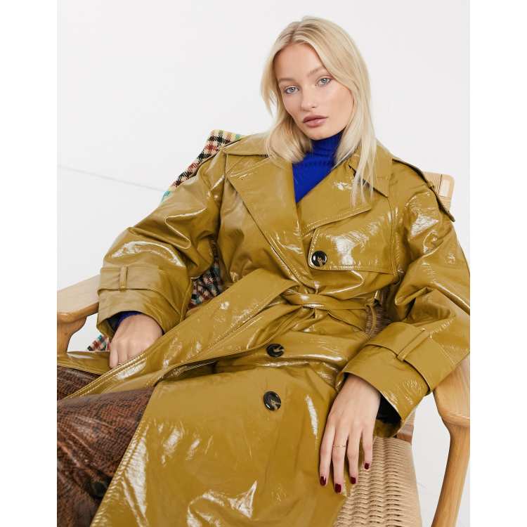 Asos yellow outlet raincoat