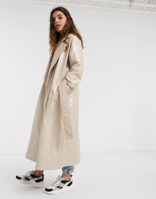 Asos vinyl trench on sale coat