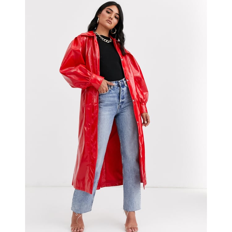 Asos red coat sale