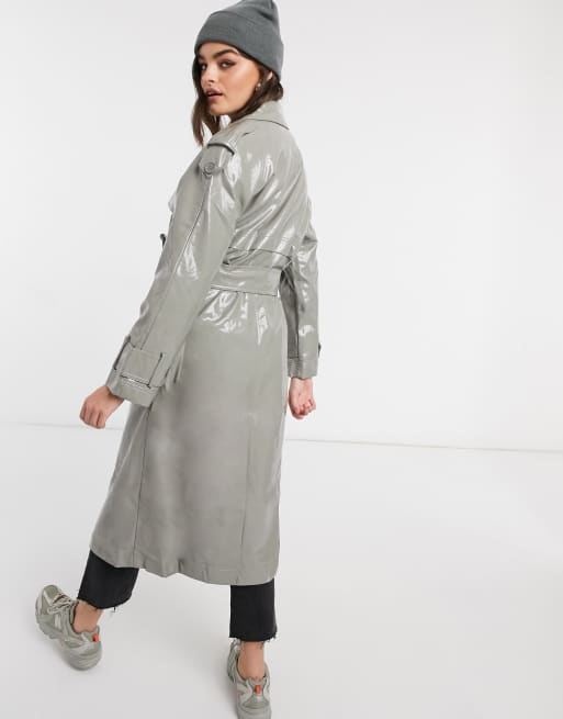 Asos vinyl hot sale trench coat