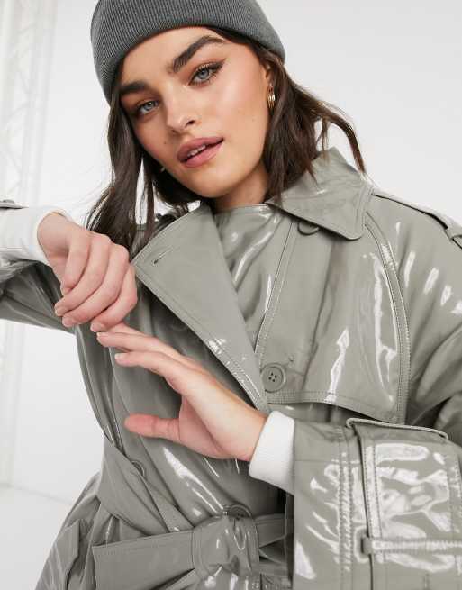 Asos vinyl outlet coat