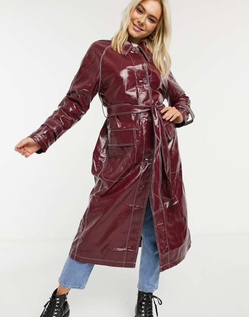 Asos vinyl store trench coat