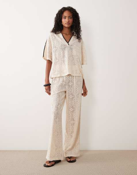 ASOS DESIGN – Virkat set i jersey med pikétröja i oversize - view 1