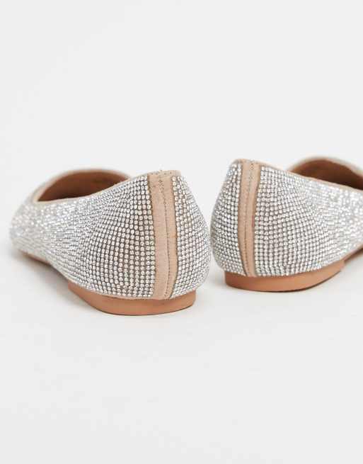 ASOS DESIGN - Virtue d'orsay - Ballerina pianta larga a punta con strass , 2 di 4