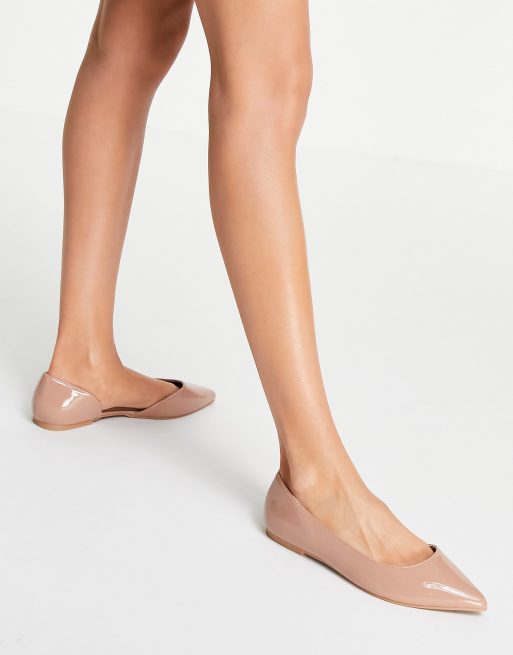 ASOS DESIGN - Virtue D'Orsay - Ballerine a punta in vernice beige a pianta larga, 4 di 4