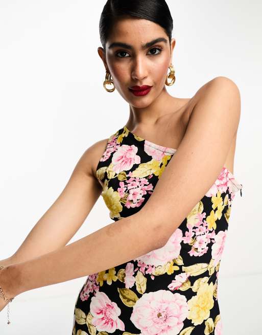 Asos one cheap shoulder floral dress