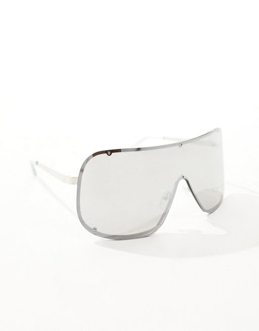 Silver Mirrored Shield Sunglasses Spitfire