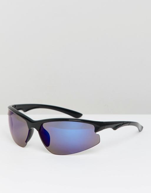 ASOS DESIGN visor sunglasses in black