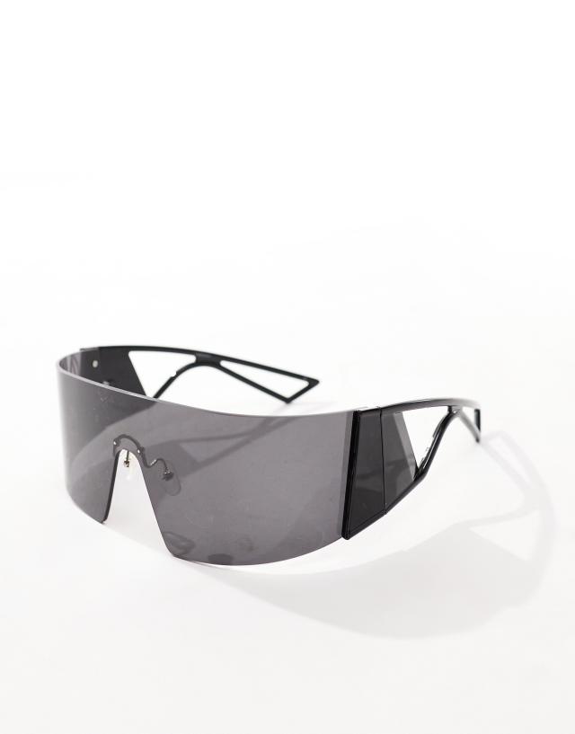 ASOS DESIGN - visor sunglasses in black