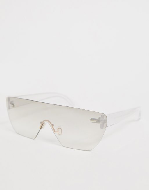 ASOS DESIGN visor sunglasses in black