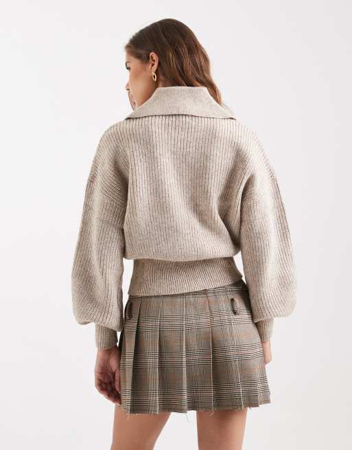 ASOS DESIGN - Visserspolo met ribbels en ingenomen taille in lichtbeige, 3 van 4