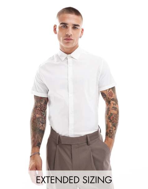 ASOS DESIGN – Vit arbetsskjorta med stretch och smal passform - view 1