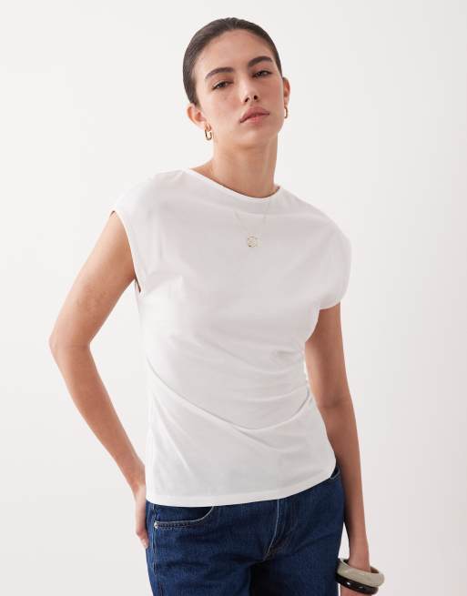 ASOS DESIGN – Vit, ärmlös topp med indragen detalj baktill, 4 av 4