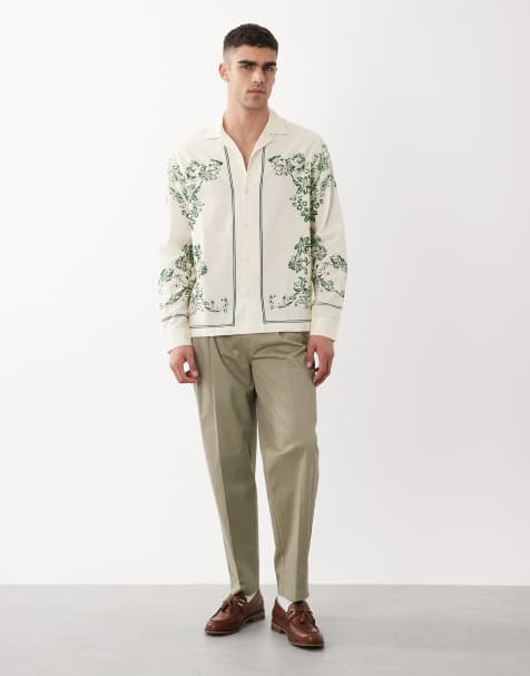 ASOS DESIGN – Vit, avslappnad skjorta med heltäckande blommönster - view 1