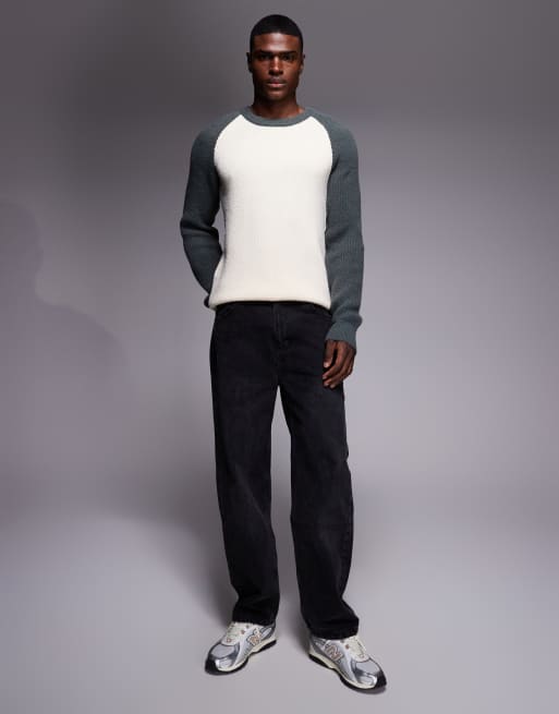 ASOS DESIGN – Vit, avslappnad, stickad tröja med långa raglanärmar och rund halsringning, 2 av 5