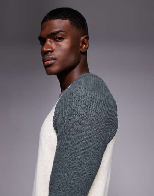 ASOS DESIGN – Vit, avslappnad, stickad tröja med långa raglanärmar och rund halsringning, 4 av 5
