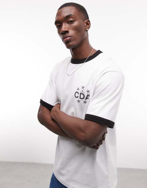 ASOS DESIGN – Vit, avslappnad t-shirt med kantrand och cowboytryck, 4 av 5