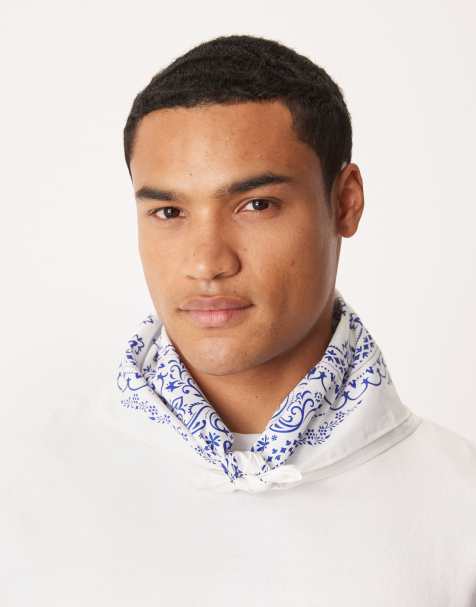 ASOS DESIGN – Vit bandana med blått paisleymönster - view 1