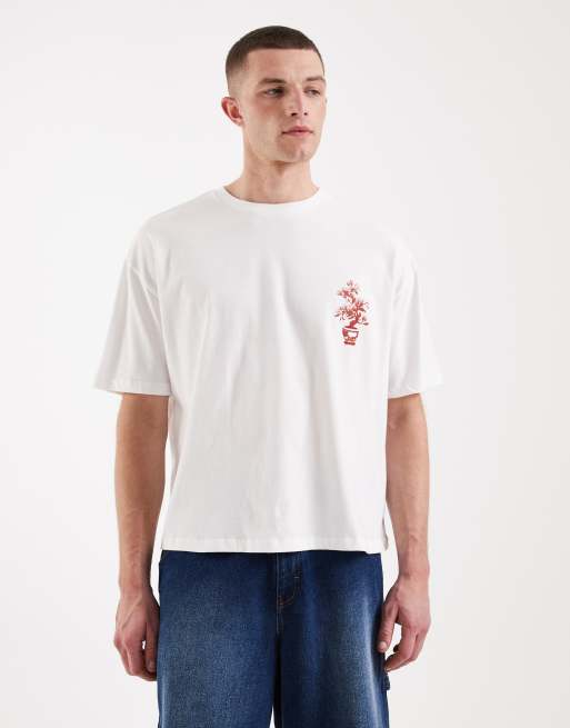 ASOS DESIGN – Vit, boxig t-shirt i oversize med bonsaitryck , 3 av 5