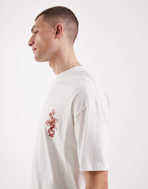 ASOS DESIGN – Vit, boxig t-shirt i oversize med bonsaitryck , 5 av 5
