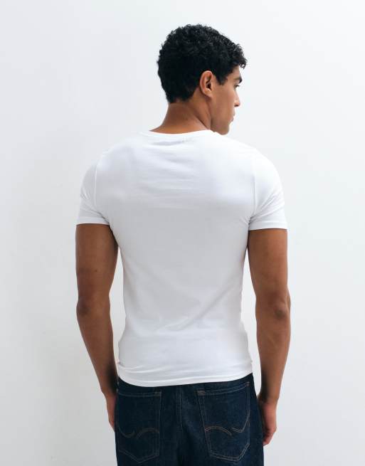 ASOS DESIGN – Vit, enkel t-shirt i muscle fit, 2-pack, 3 av 5