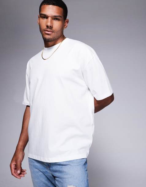 ASOS DESIGN – Vit, enkel t-shirt i oversize - view 1