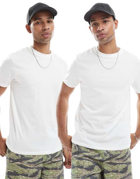ASOS DESIGN – Vit, enkel t-shirt i regular fit, 2-pack - view 1