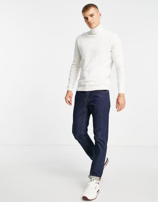 ASOS DESIGN – Vit flätstickad tröja i bomull med polokrage, 4 av 4