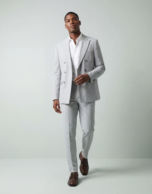 ASOS DESIGN – Vit, formell skjorta i regular fit av lättstruken twill med dubbla manschetter, 10 av 12