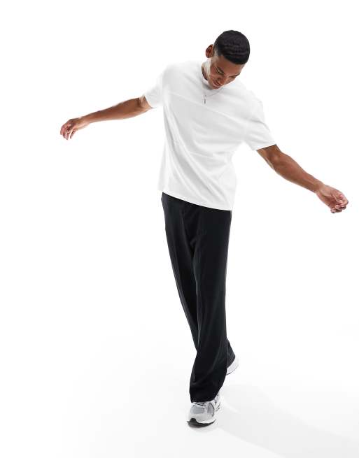 ASOS DESIGN – Vit, grov t-shirt med paneldetalj, 4 av 4