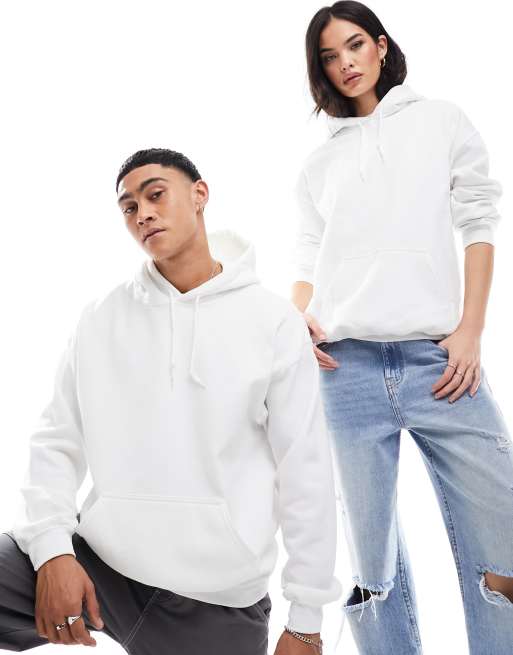 ASOS DESIGN – Vit huvtröja i oversize med fotografiskt tryck baktill, 2 av 3