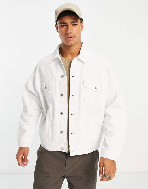 ASOS DESIGN – Vit jeansjacka i oversize