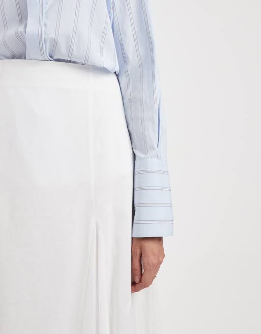 ASOS DESIGN – Vit klockad maxikjol i bomull, 5 av 5