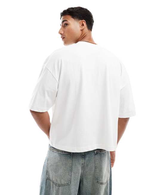 ASOS DESIGN – Vit, kort t-shirt i oversize med biltryck, 4 av 4