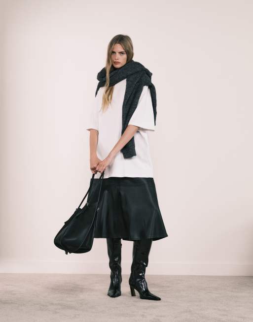 ASOS DESIGN – Vit kraftig t-shirt i lång modell och oversize, 3 av 5