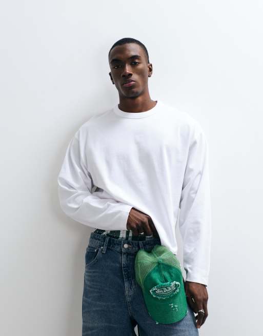 ASOS DESIGN – Vit, kraftig t-shirt med boxig passform och långa ärmar, 3 av 5
