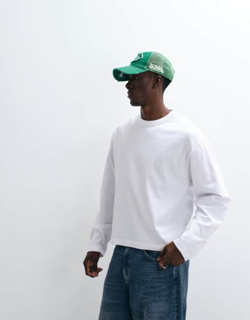 ASOS DESIGN – Vit, kraftig t-shirt med boxig passform och långa ärmar, 4 av 5