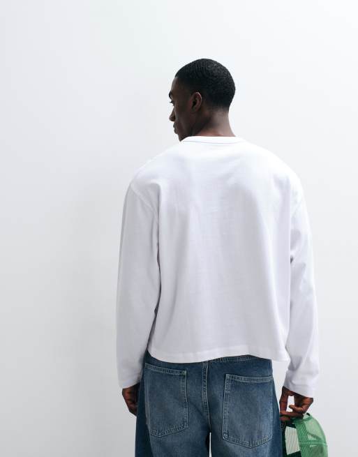ASOS DESIGN – Vit, kraftig t-shirt med boxig passform och långa ärmar, 5 av 5