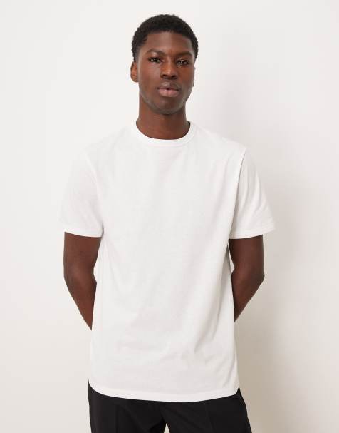 ASOS DESIGN – Vit, kraftig t-shirt med rund halsringning och kantband - view 1