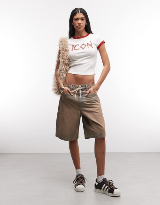 ASOS DESIGN – Vit, liten t-shirt med kantrand och leopardmönstrad text, 2 av 4