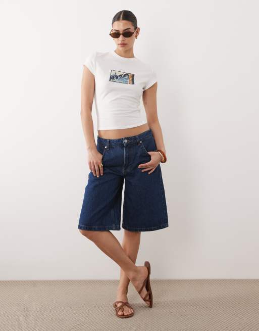 ASOS DESIGN – Vit, liten t-shirt med korta ärmar och New York-tryck , 2 av 4
