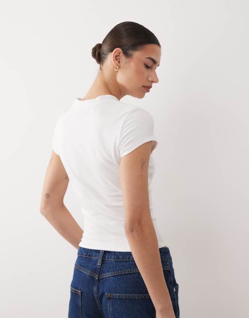 ASOS DESIGN – Vit, liten t-shirt med korta ärmar och New York-tryck , 4 av 4