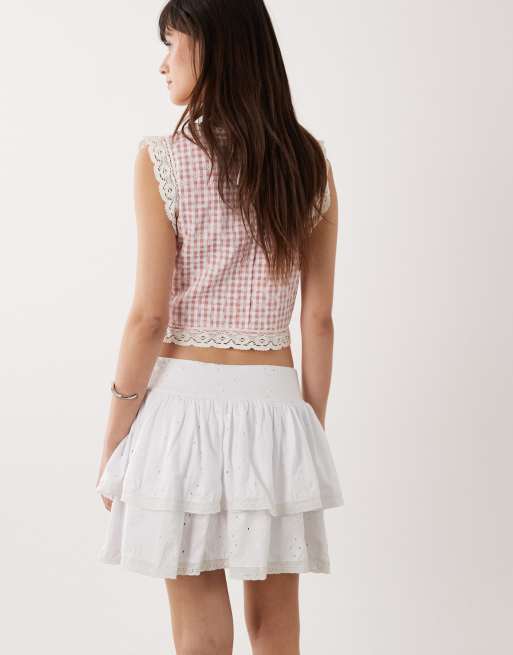 ASOS DESIGN – Vit minikjol i broderie anglaise med volang, 5 av 5