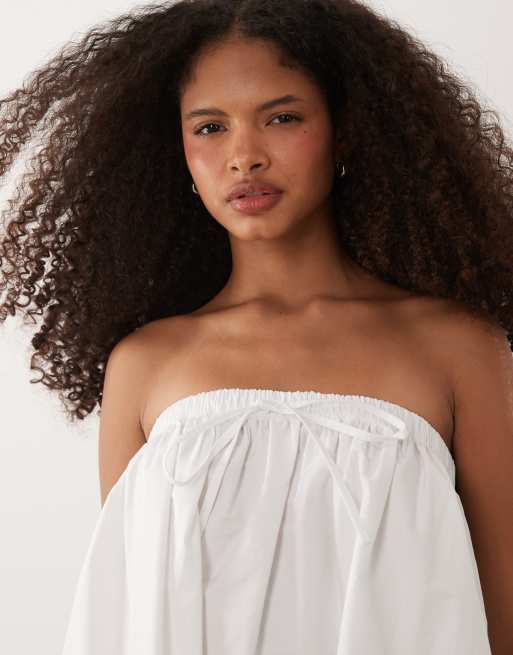 ASOS DESIGN – Vit miniklänning i trapets- och bandeaustil, 3 av 4