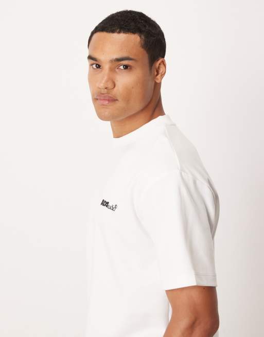 ASOS DESIGN – Vit, mjuk, kraftig t-shirt i oversized fit med texttryck, 4 av 5